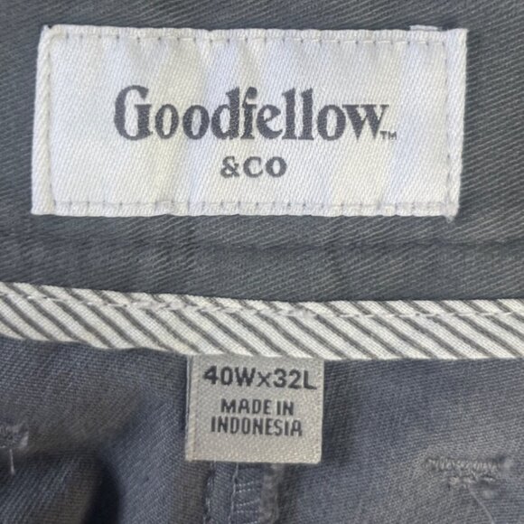 Goodfellow & Co Straight Chino Pants Mens 40x32 Charcoal Gray New - Picture 6 of 13